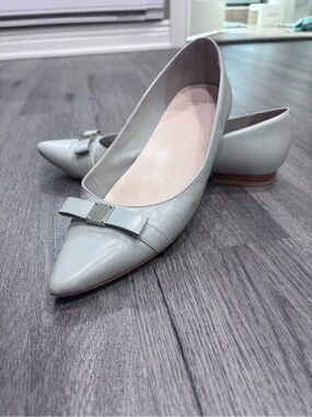 Cole Haan Pointed Bow Flats in Light Gray